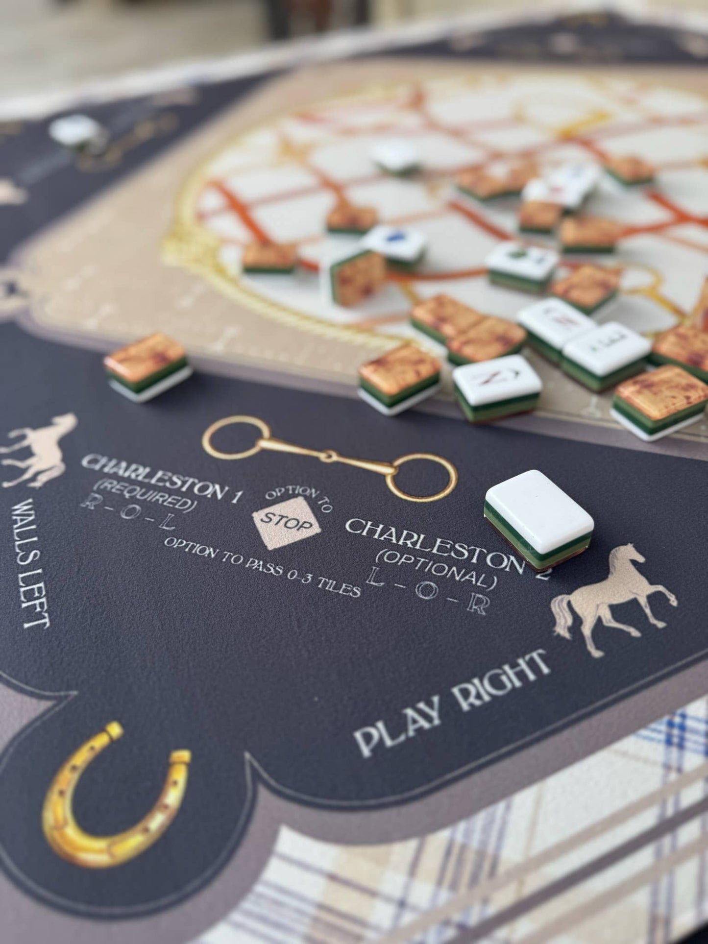 Saddles & Silk Mahjong Mat | The Equestrian