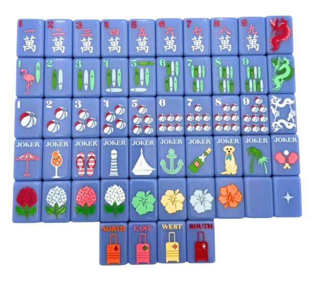 Bespoke Mahjong x Gray Malin | Cabana Blue Tiles