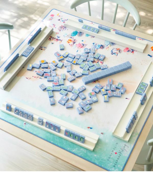 Bespoke Mahjong x Gray Malin | Cabana Blue Tiles