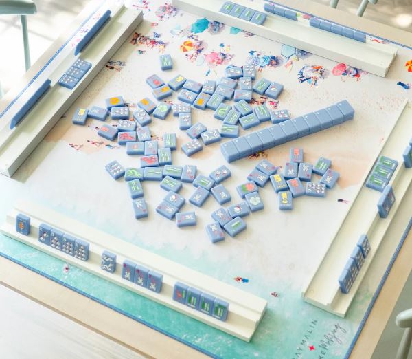 Bespoke Mahjong x Gray Malin | Cabana Blue Tiles