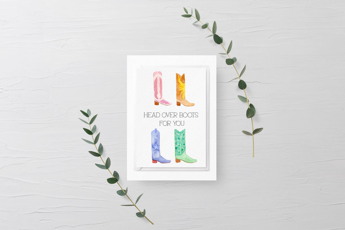 Head Over Boots Greeting Card