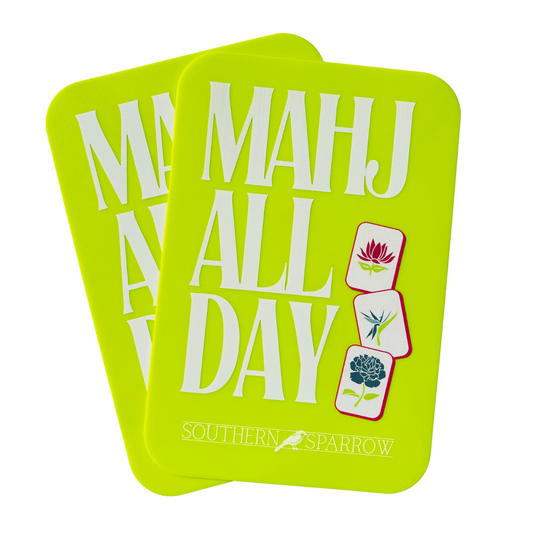 MAHJONG TILE SHUFFLER SET - MAHJ ALL DAY IN ELECTRIC GREEN