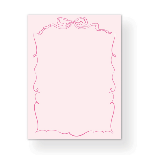Pink Ribbons & Bows Notepad