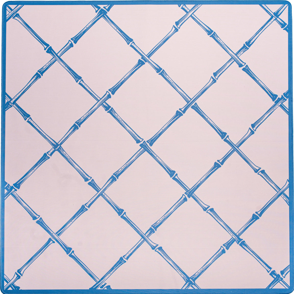 MAHJONG GAME MAT: TRELLIS IN PETAL PINK
