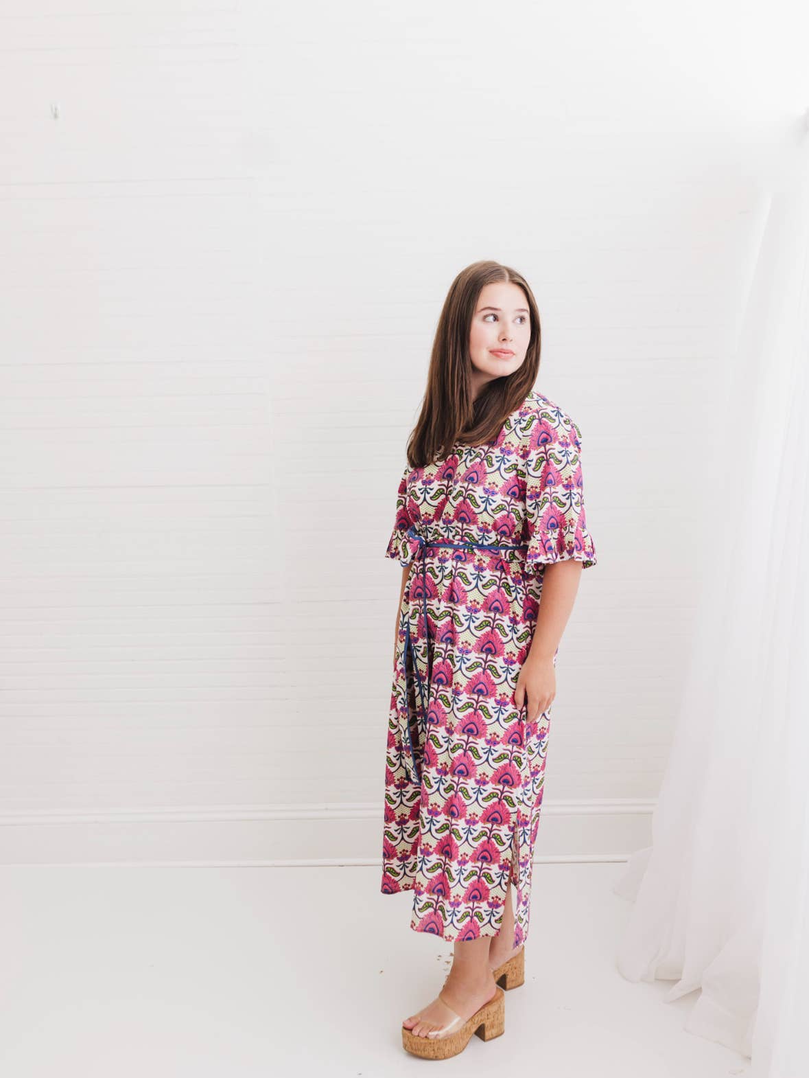 Resort Floral Block Print Maxi Caftan | Primrose Chapel