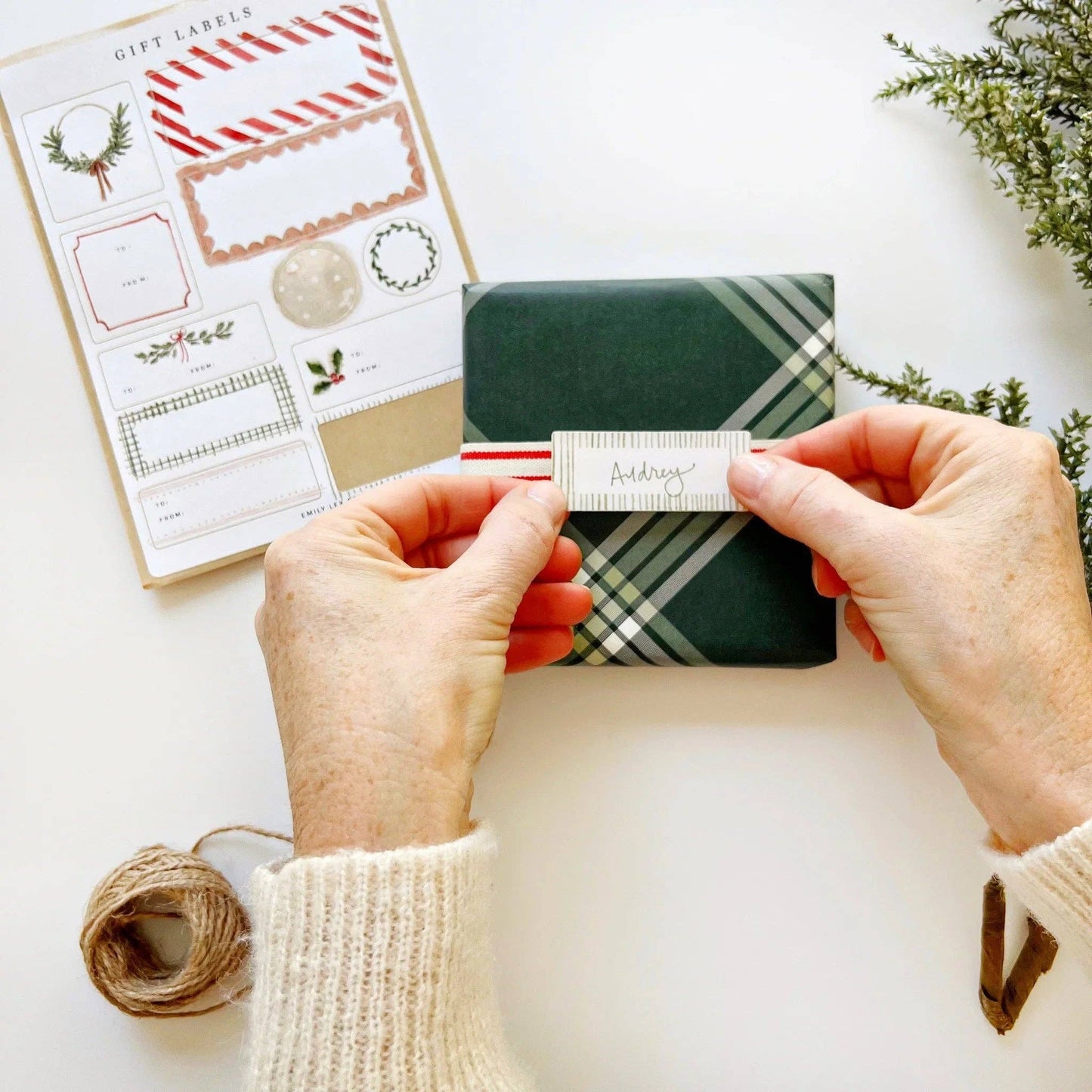 Christmas gift tag label sticker sheets