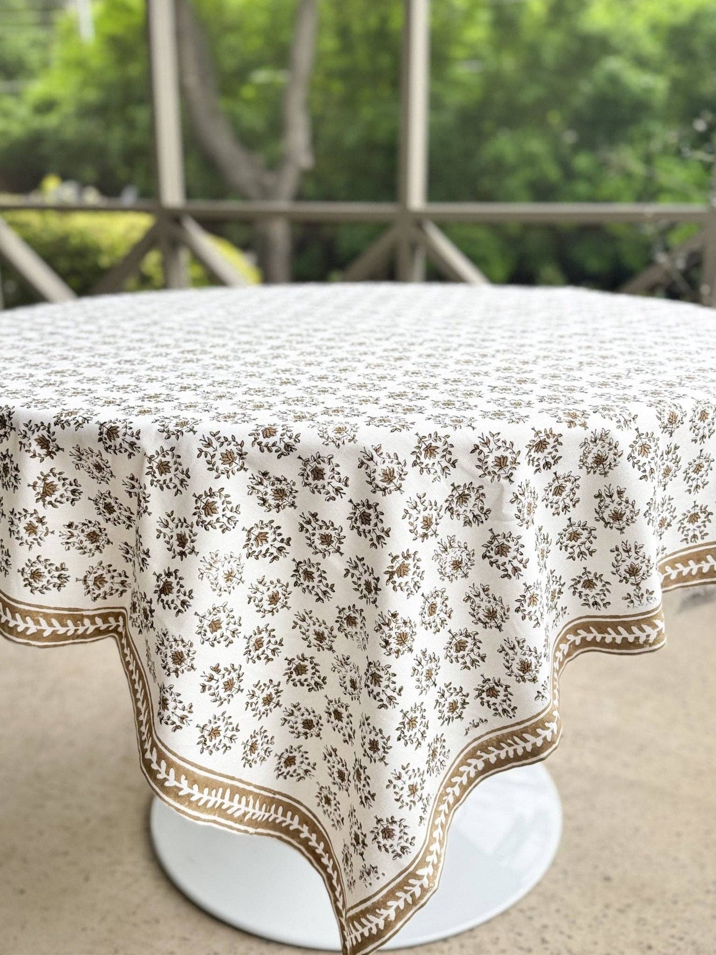 Table Throw - Lotus, Black & Chai