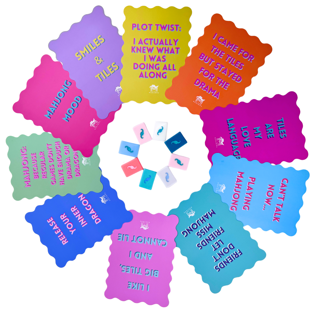 MAHJONG SHUFFLE CARD  |  Scalloped Edges & Bright Colors