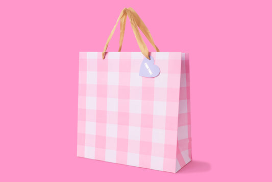 Gift Bags - Pink Gingham - Assorted Sizes