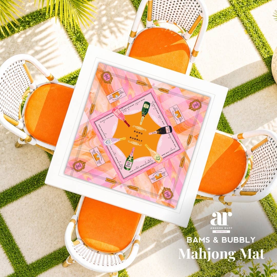 Bams & Bubbly Mahjong Mat | The Champagne & Mahj Travel Size