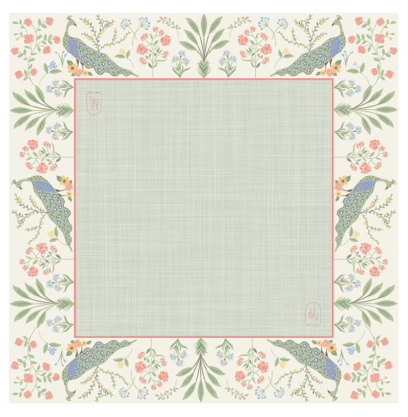 Hutch & Nook Mahjong Mat - Peacock Garden