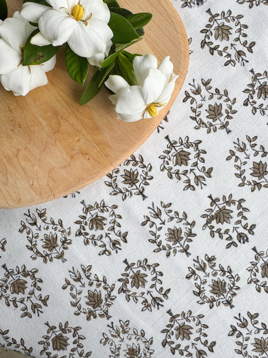 Table Throw - Lotus, Black & Chai
