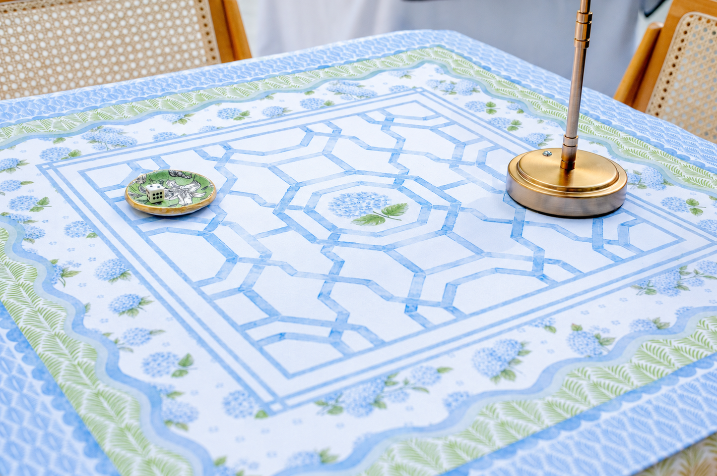 The House of Hydrangea Mahjong Mat | Blue Floral