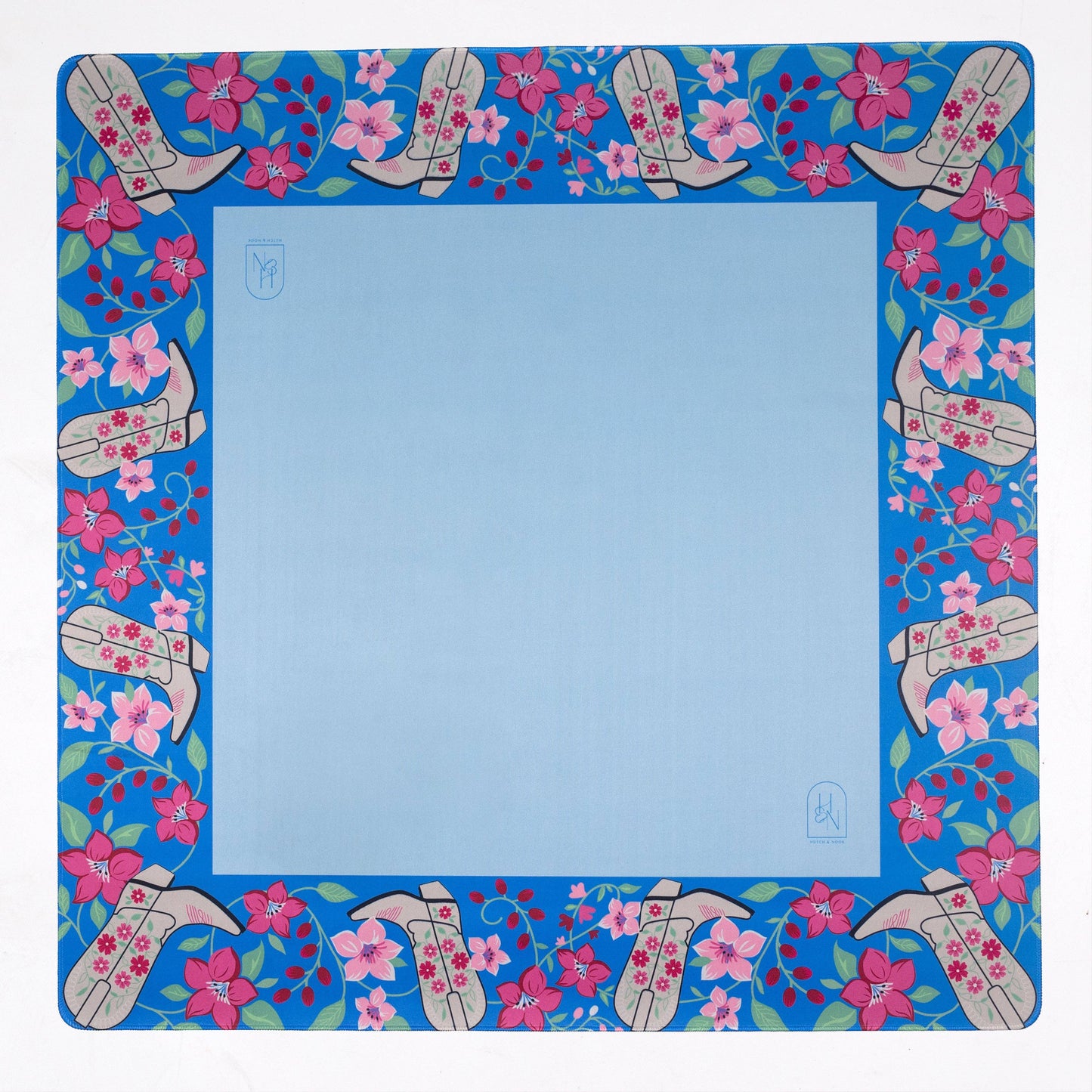 Hutch & Nook Mahjong Mat - Blue Cowboy Boot
