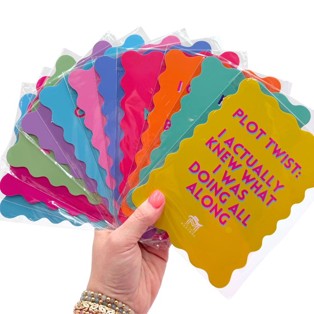 MAHJONG SHUFFLE CARD  |  Scalloped Edges & Bright Colors