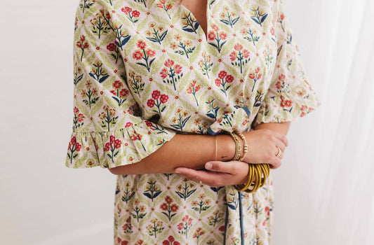 Resort Block Print Maxi Caftan | Meadow Chapel