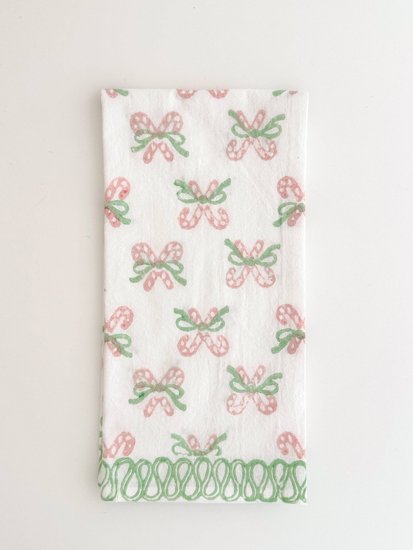 Tea Towel - Candy Cane (small), Rose & Mint