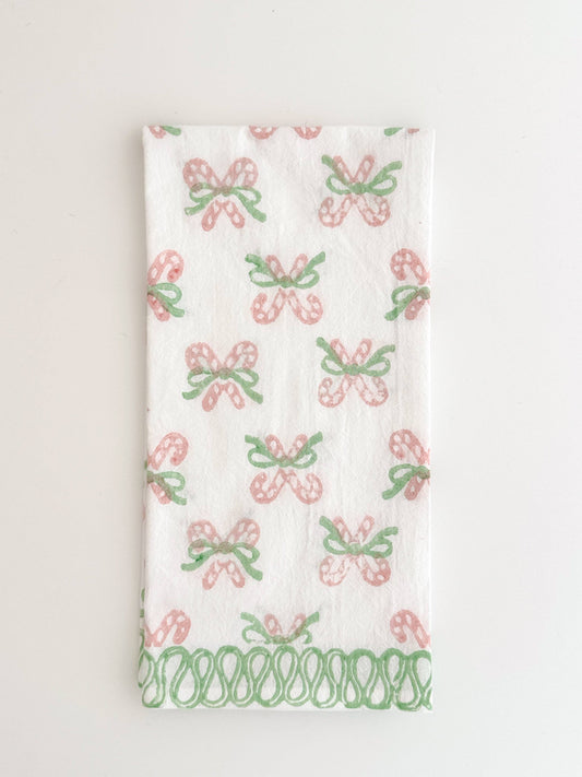 Tea Towel - Candy Cane (small), Rose & Mint