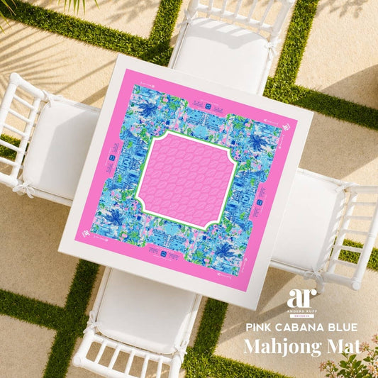 Anders Ruff Palm Beach Collection Mahjong Mat | Pink Blue Lime