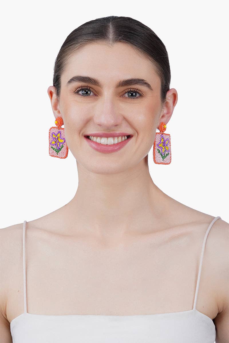 Blossom Fortune Mahjong Earrings