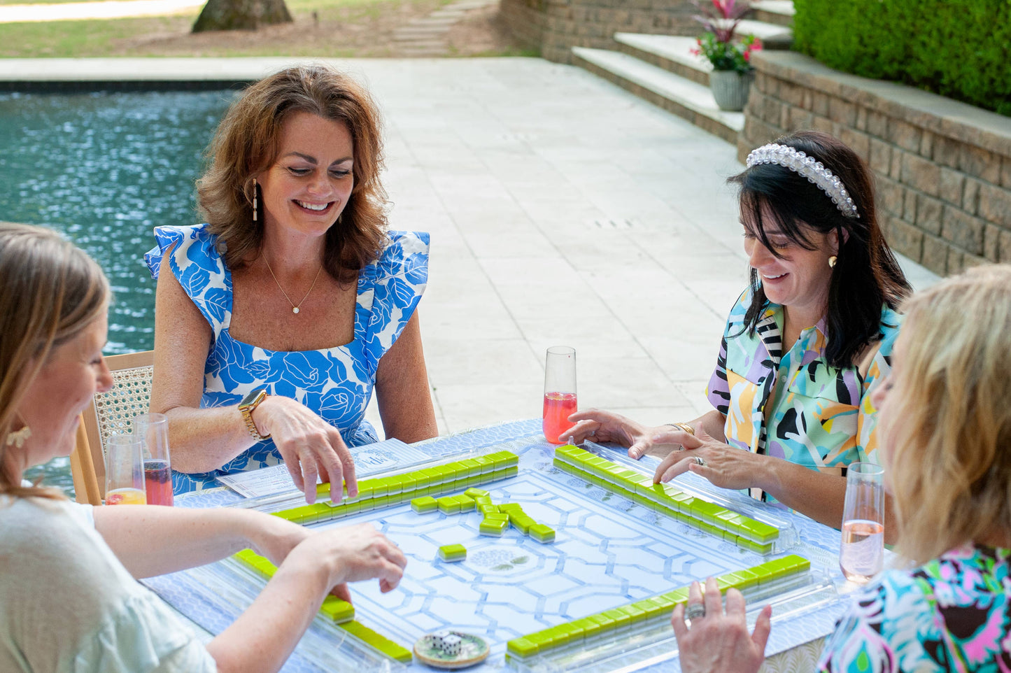 Anders Ruff Hamptons Hydrangea Mahjong Mat