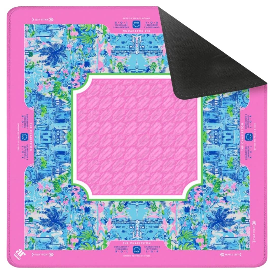 Anders Ruff Palm Beach Collection Mahjong Mat | Pink Blue Lime