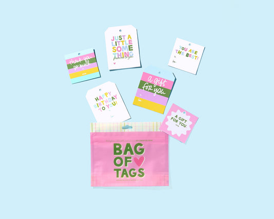 Resealable Bag of Tags w/ 24 Assorted Gift Tags - JCS Collab