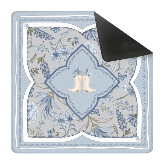 Anders Ruff Bluebonnet Trails Mahjong Mat | Texas Floral Boots