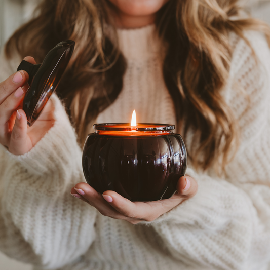 Sweet Water Decor - Hello Fall Soy Candle, 20 oz Pumpkin Jar - Fall Decor