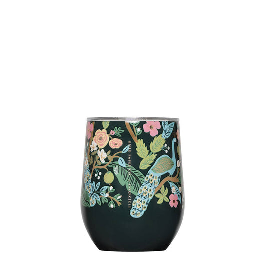 Stemless - 12oz Rifle Paper - Peacock Blue
