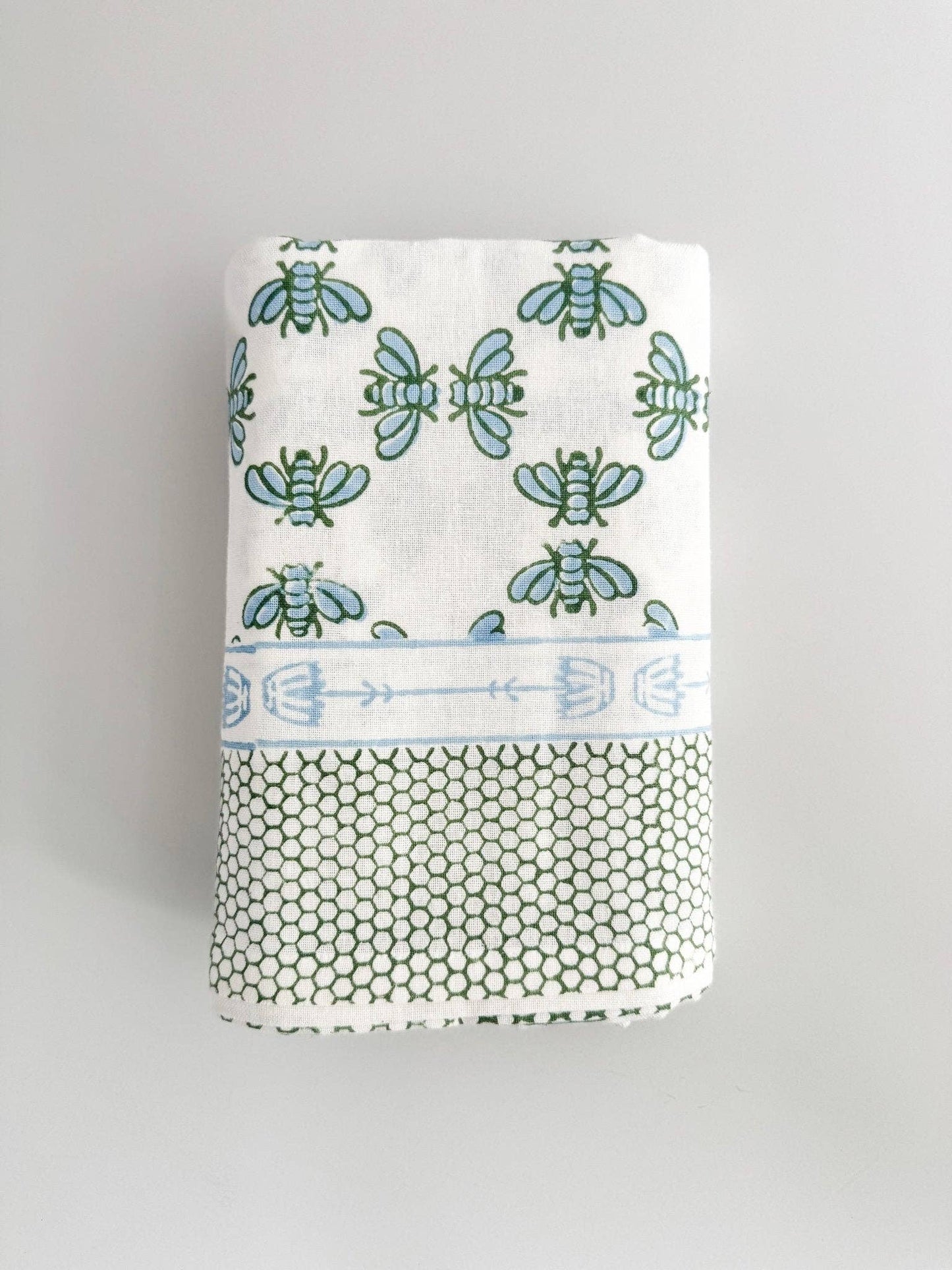 Table Throw - Honeybee - Uniform Blue & Sage