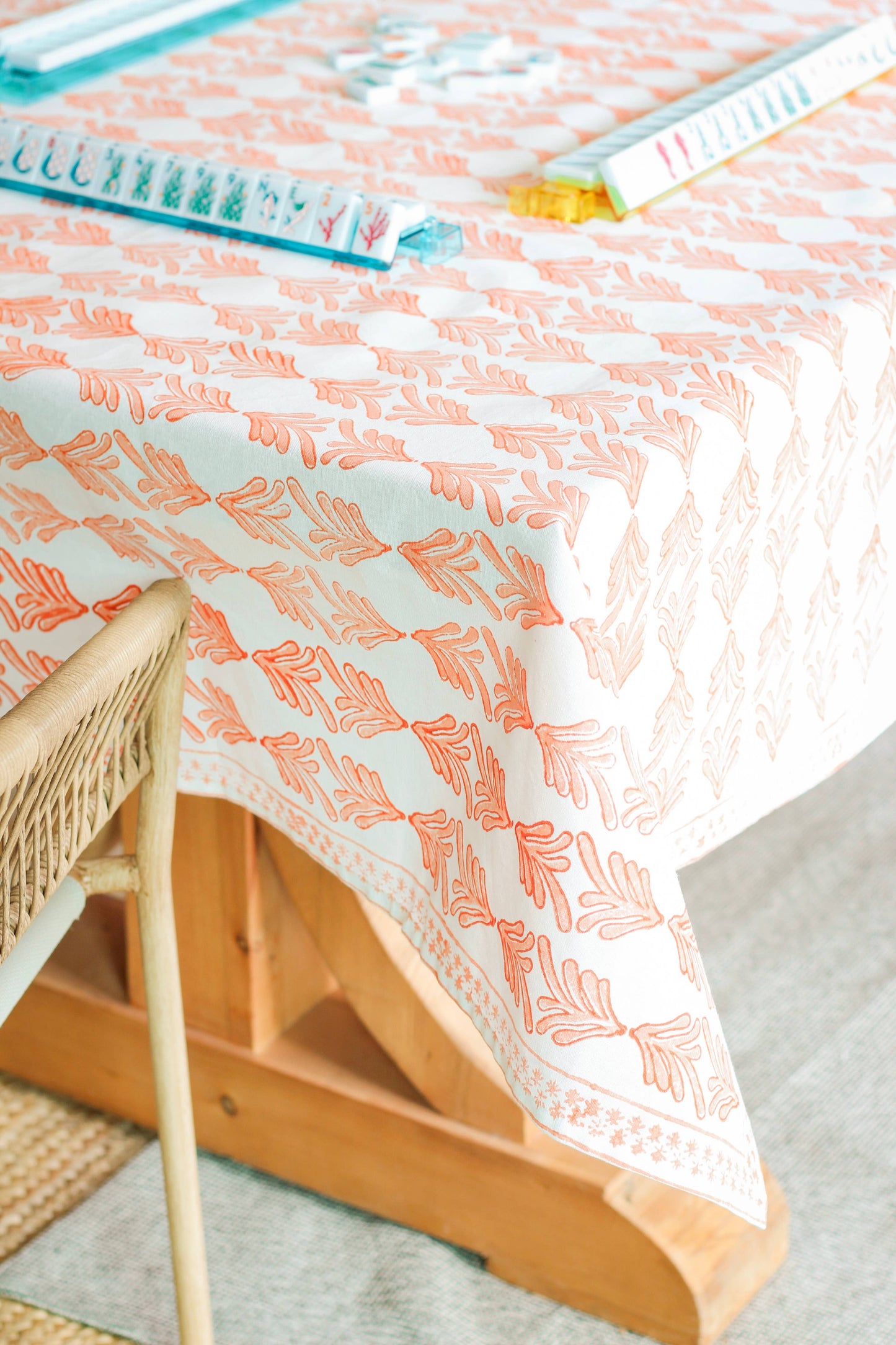 Table Throw - Palmetto, Orange & Melon