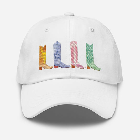 Embroidered Watercolor Boots Dad Hat