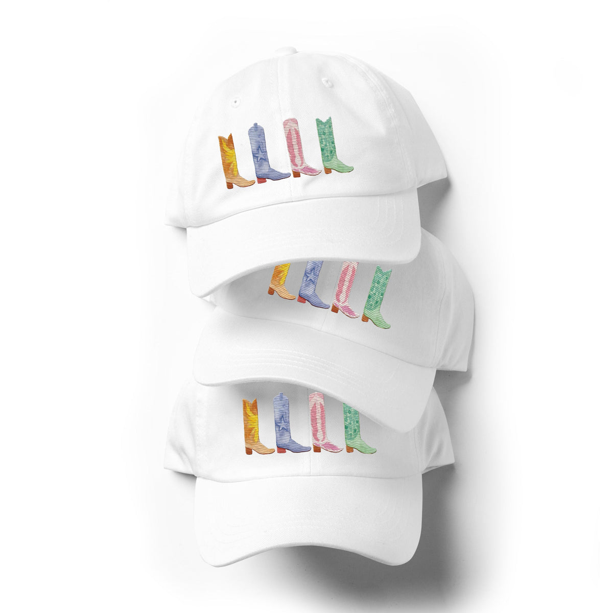 Embroidered Watercolor Boots Dad Hat