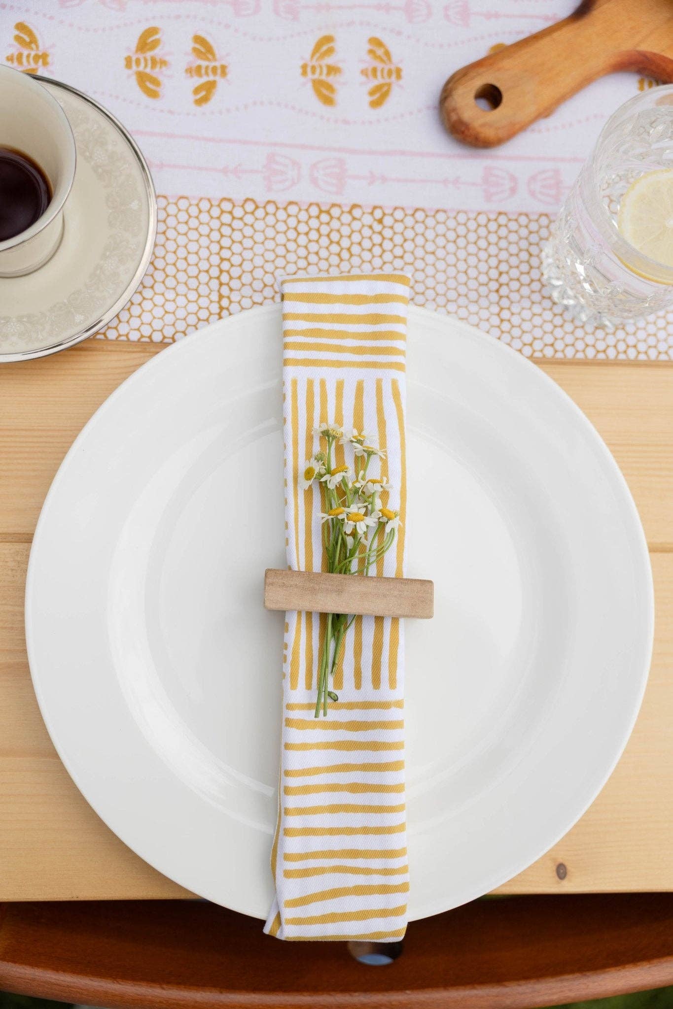 Table Runner - Honeybee - Rose & Mustard