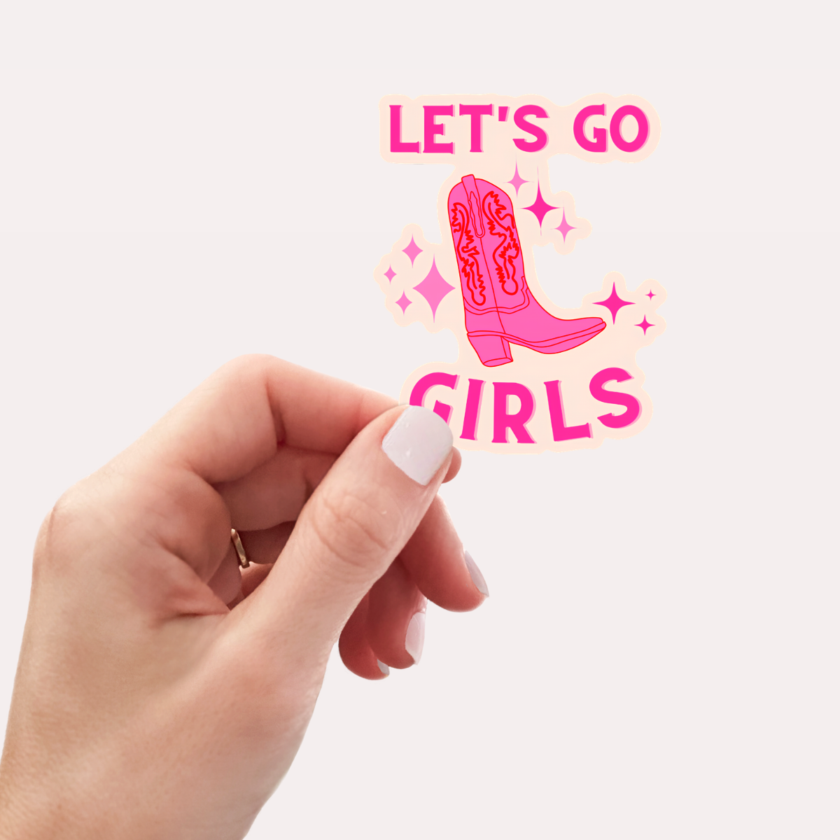 inviting affairs paperie - Let’s Go Girls Cowgirl Boot Sticker – Pink Western Sticker