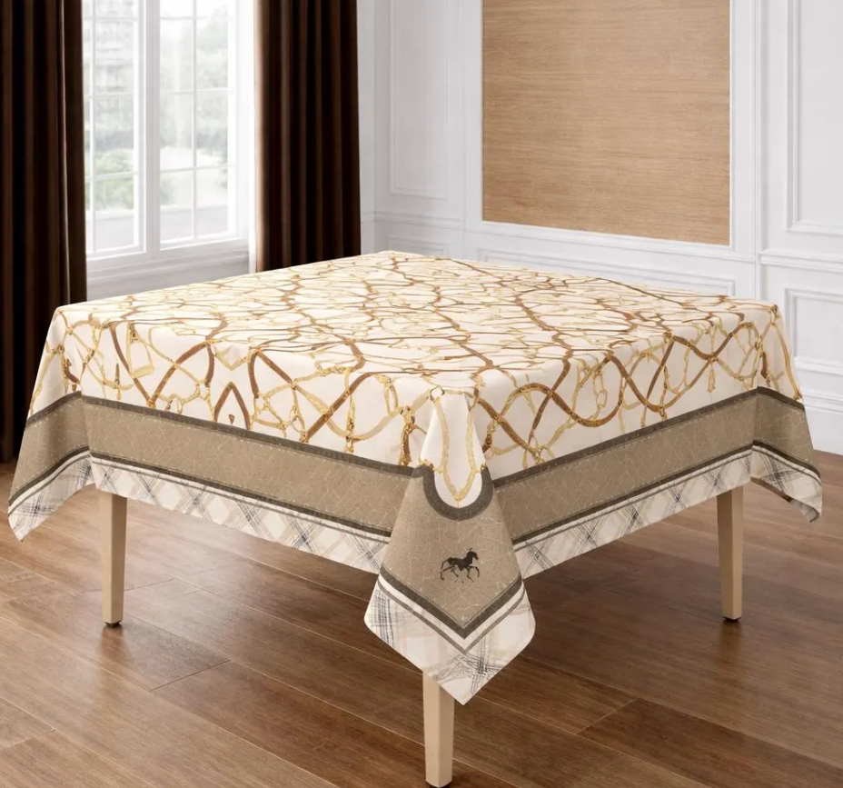 Equestrian Mahjong Tablecloth | Horsebit & Plaid Mahjong Tab