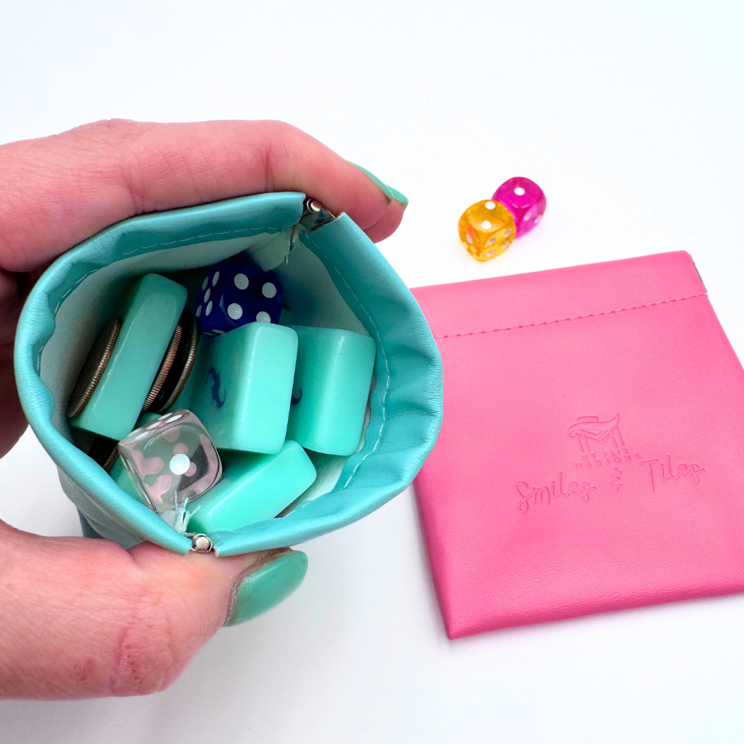 MFM Coin, Dice, Extra Mahjong Tile Pouch  |  4x4" Bag