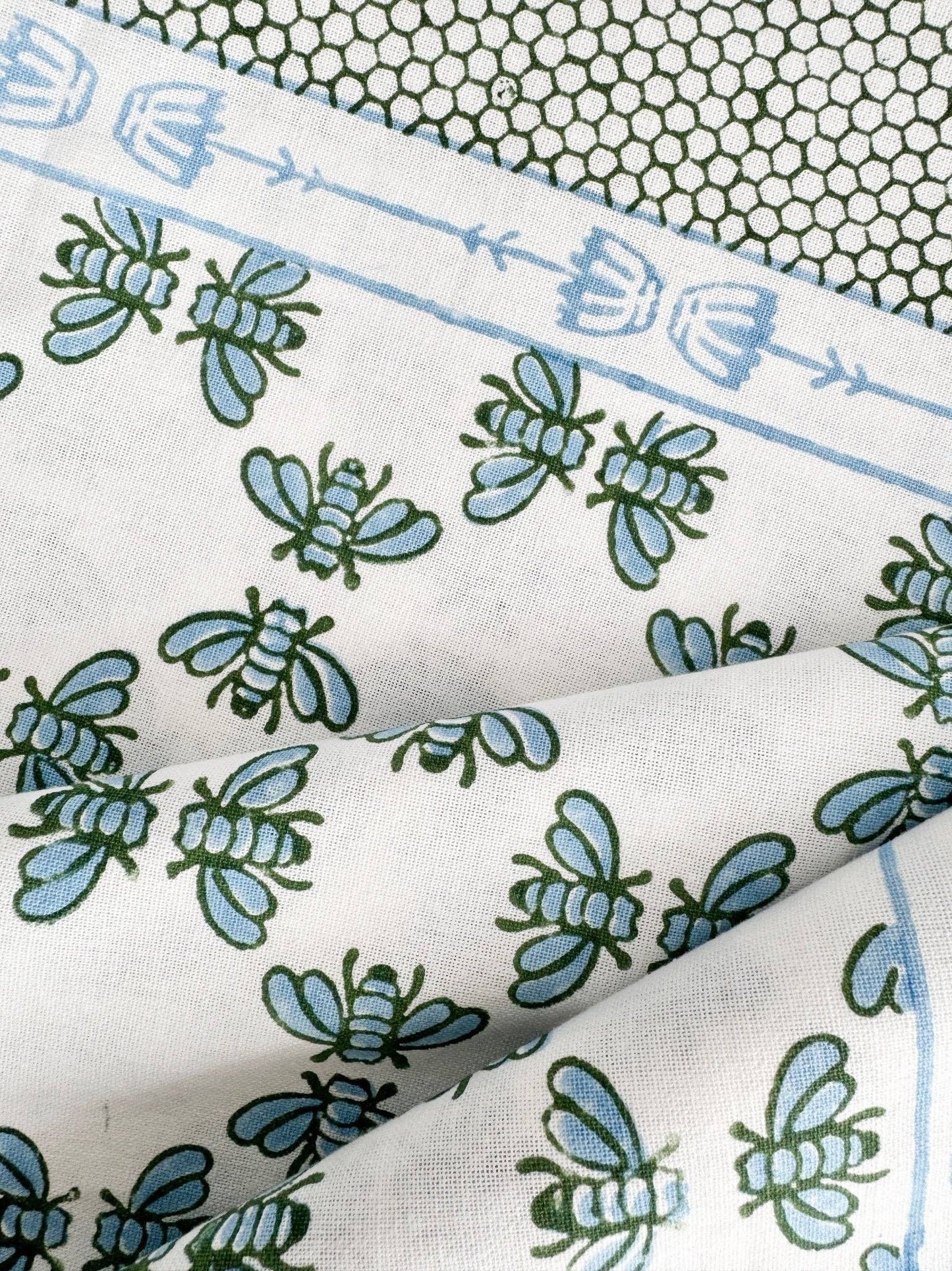 Table Throw - Honeybee - Uniform Blue & Sage