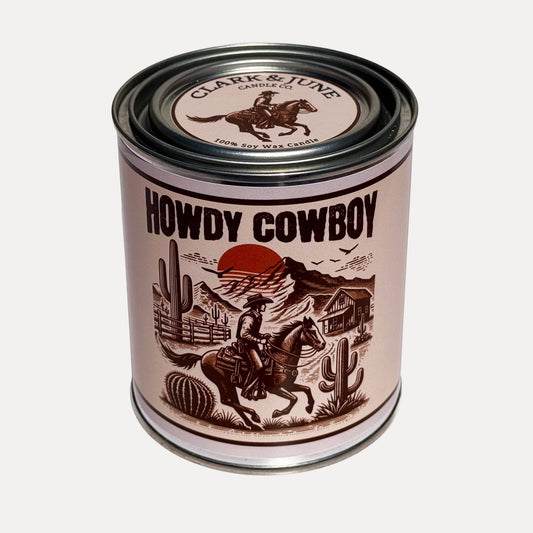 Howdy Cowboy Moss - Amber - Sage 14oz Soy Candle Western