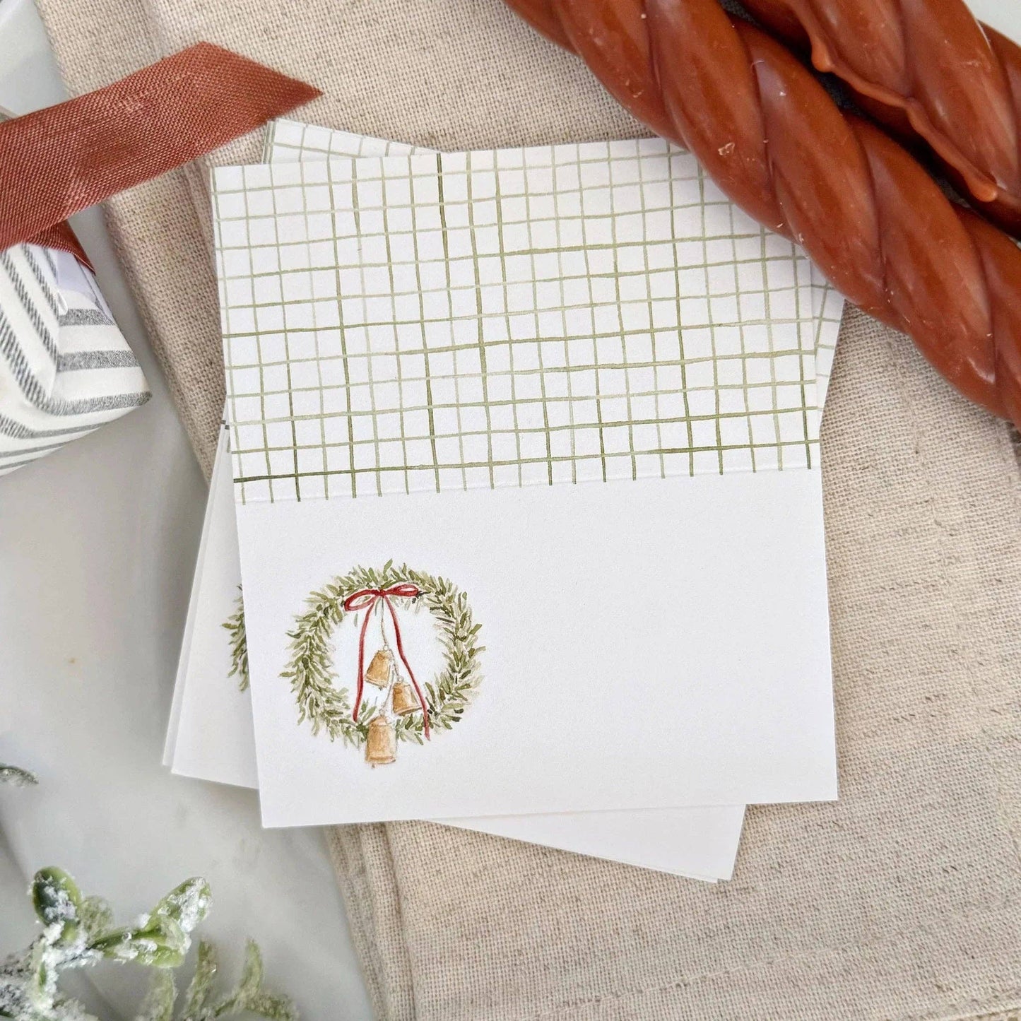 Bell wreath place cards