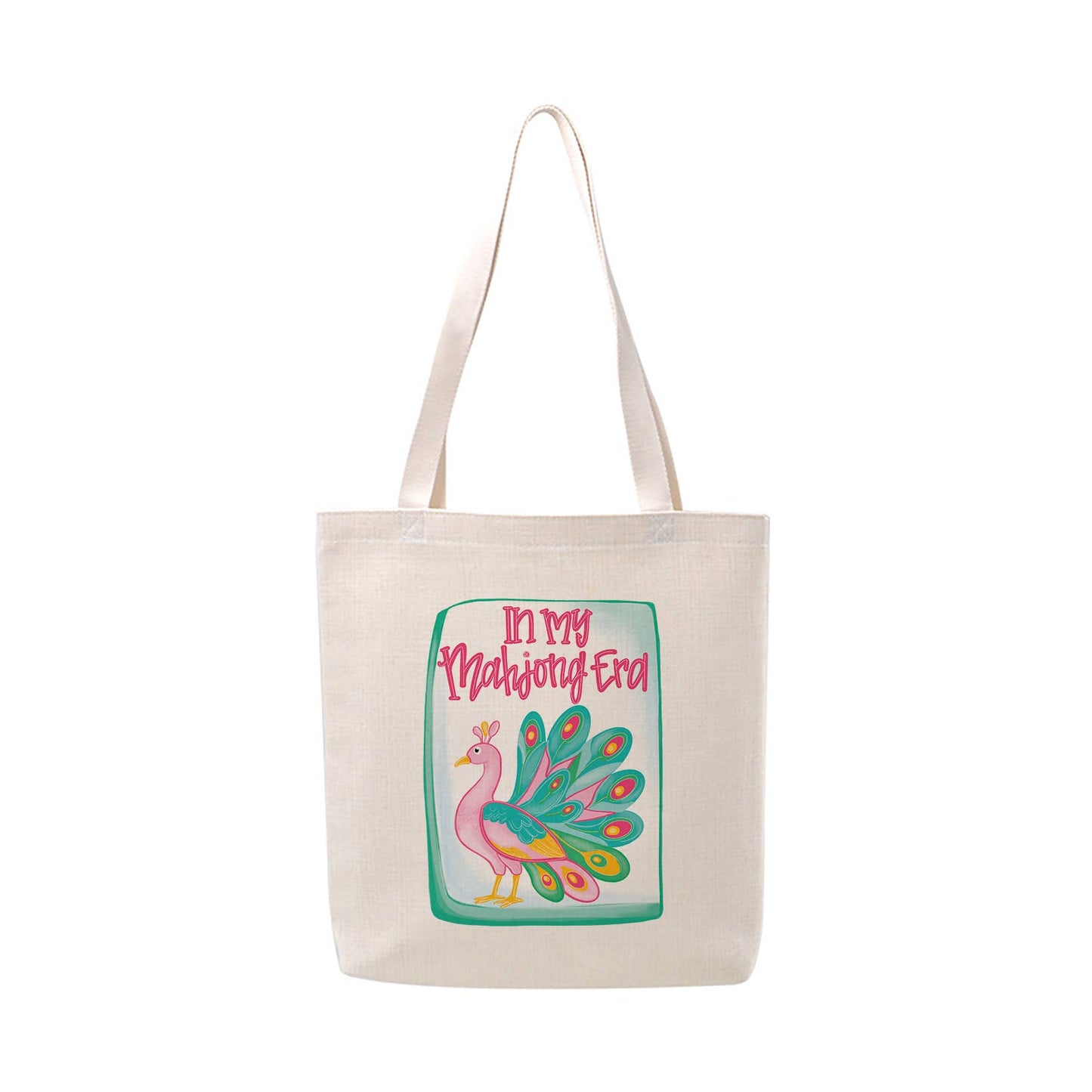 Mahjong Era Tote Bag Bright Preppy Mahj Tiles Canvas Bag