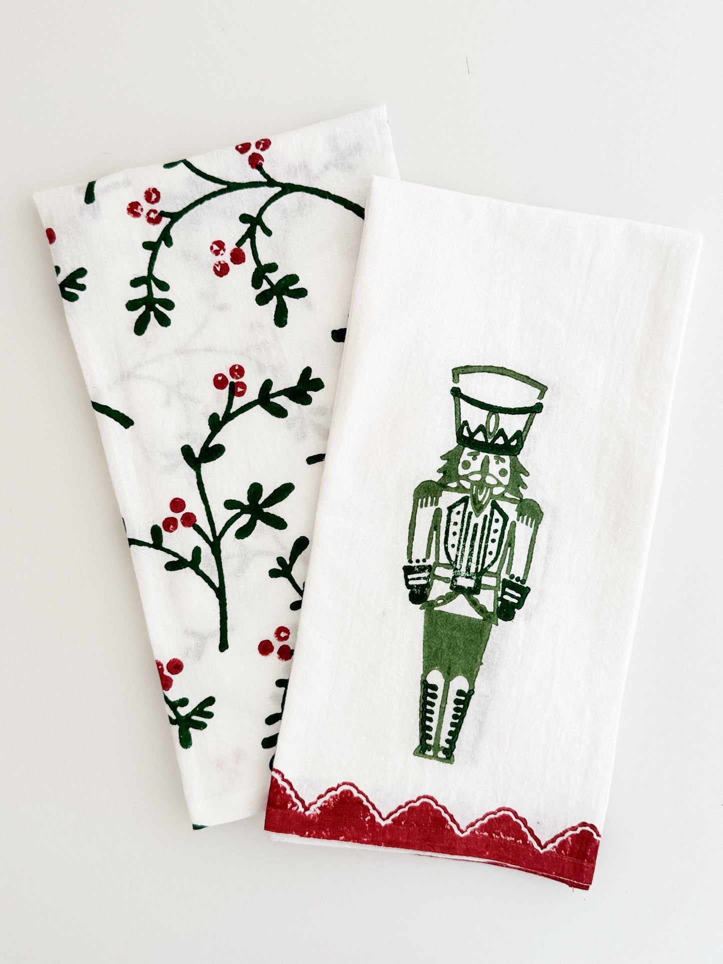 Tea Towel - Nutcracker, Evergreen & Red
