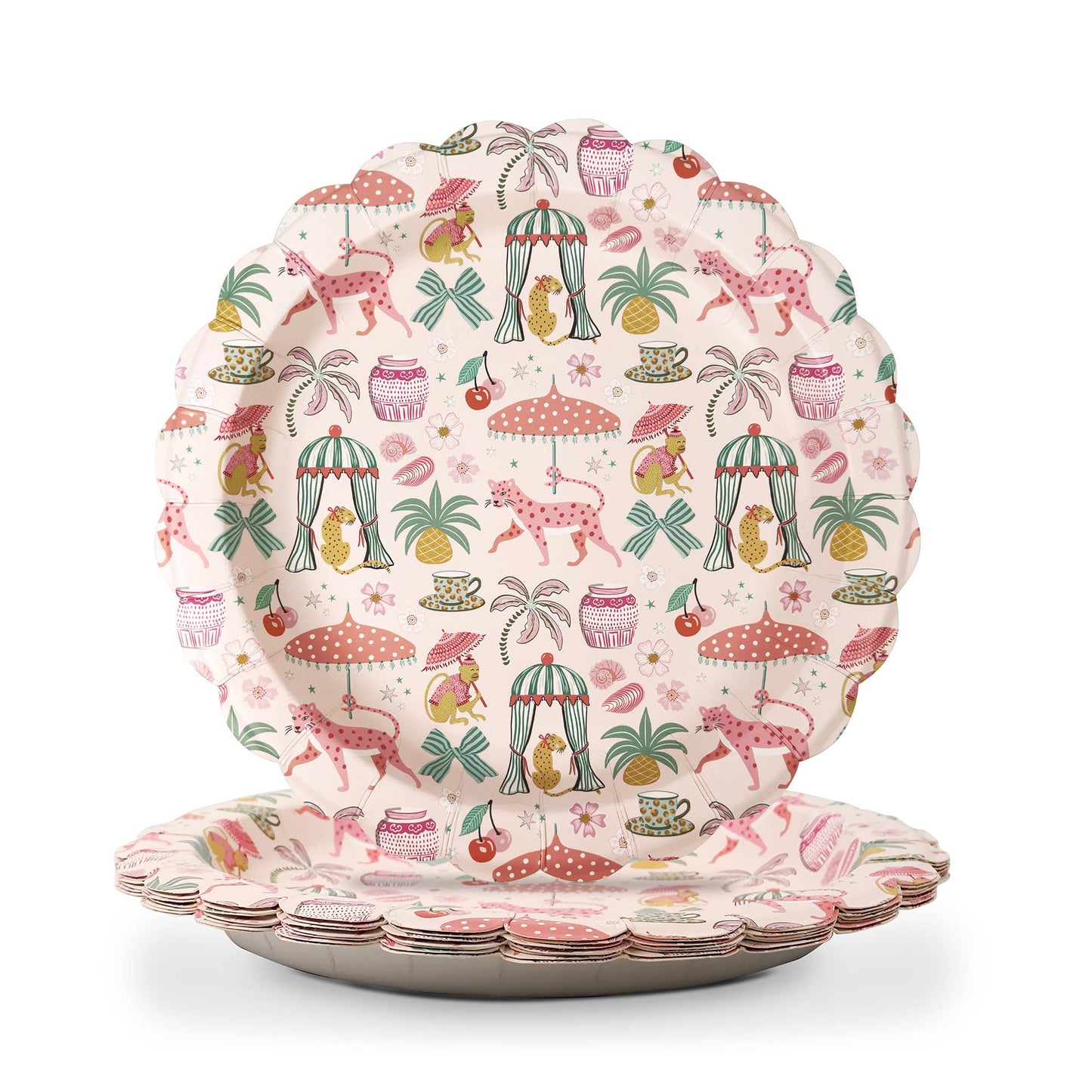 Leopard on Parade Scalloped Lunch Plates