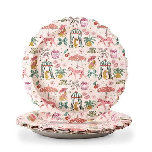 Leopard on Parade Scalloped Lunch Plates