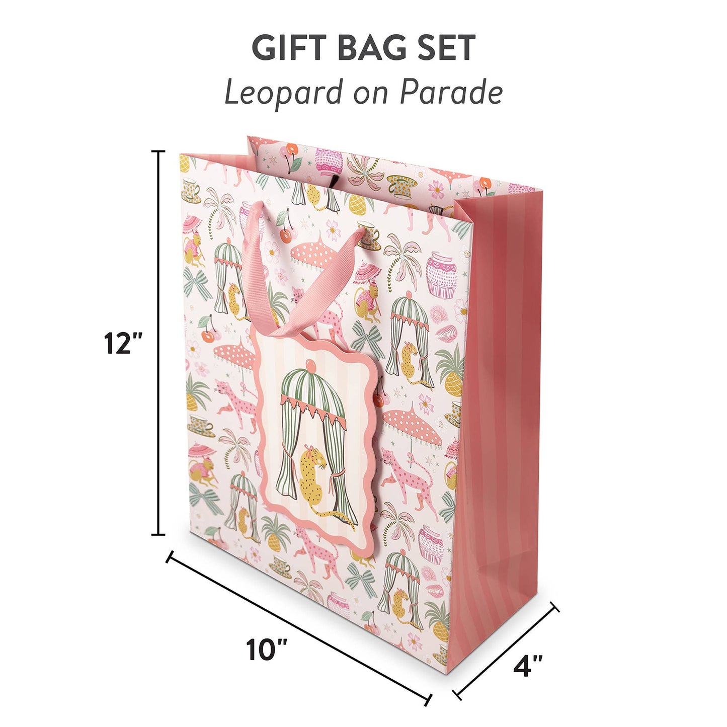 Leopard on Parade Large Vertical Gift Bag with Tissue