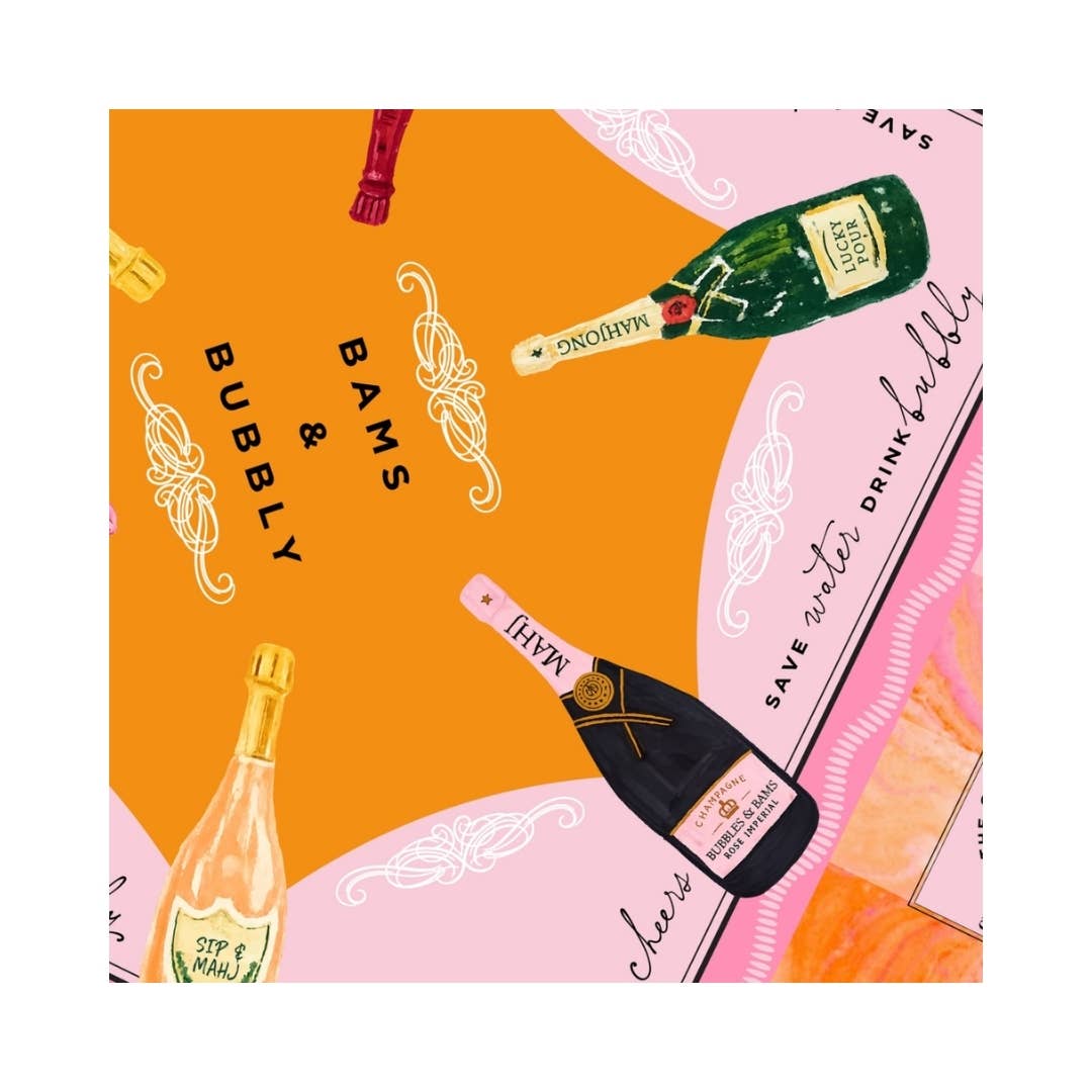 Anders Ruff Bams & Bubbly Mahjong Mat | Champagne & Mahj