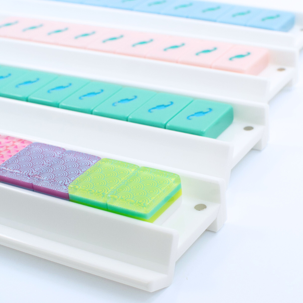 MFM MAHJONG RACKS | Premium Acrylic | 4 Racks + 4 Pushers