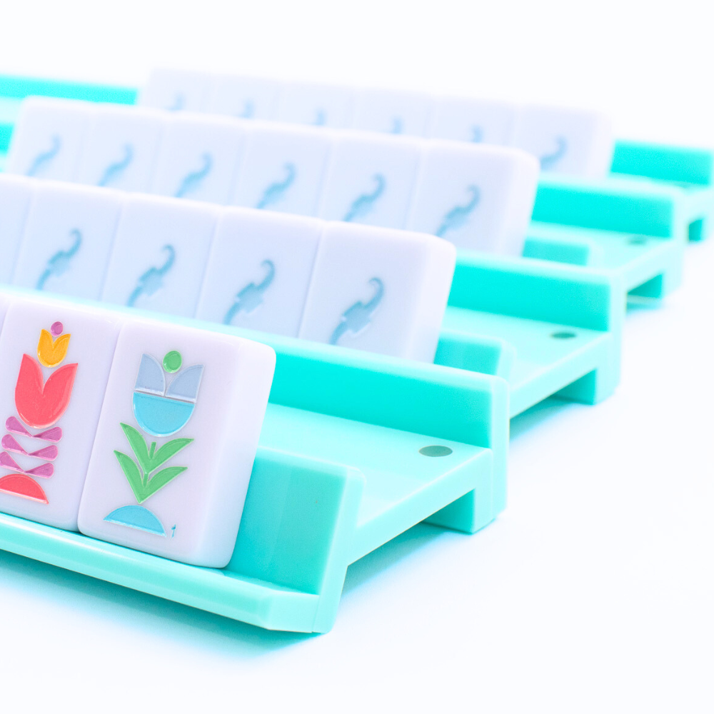 MFM MAHJONG RACKS | Premium Acrylic | 4 Racks + 4 Pushers