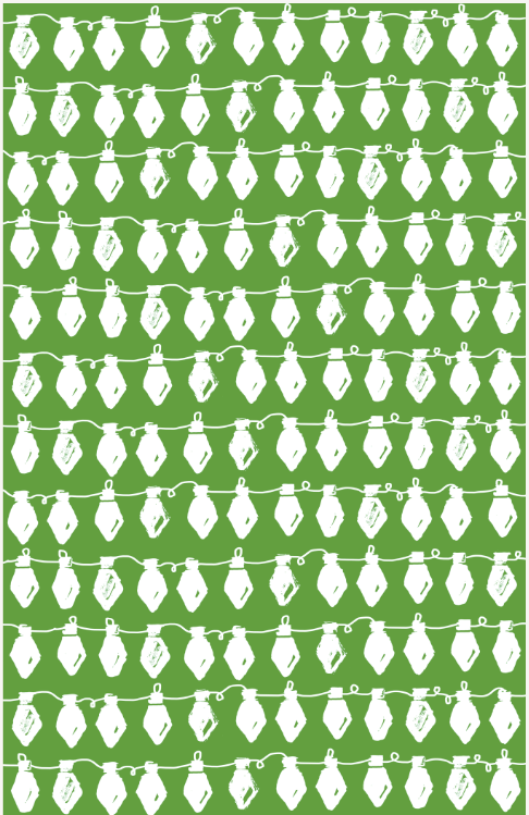 Double Sided Holiday Lights Tea Towel